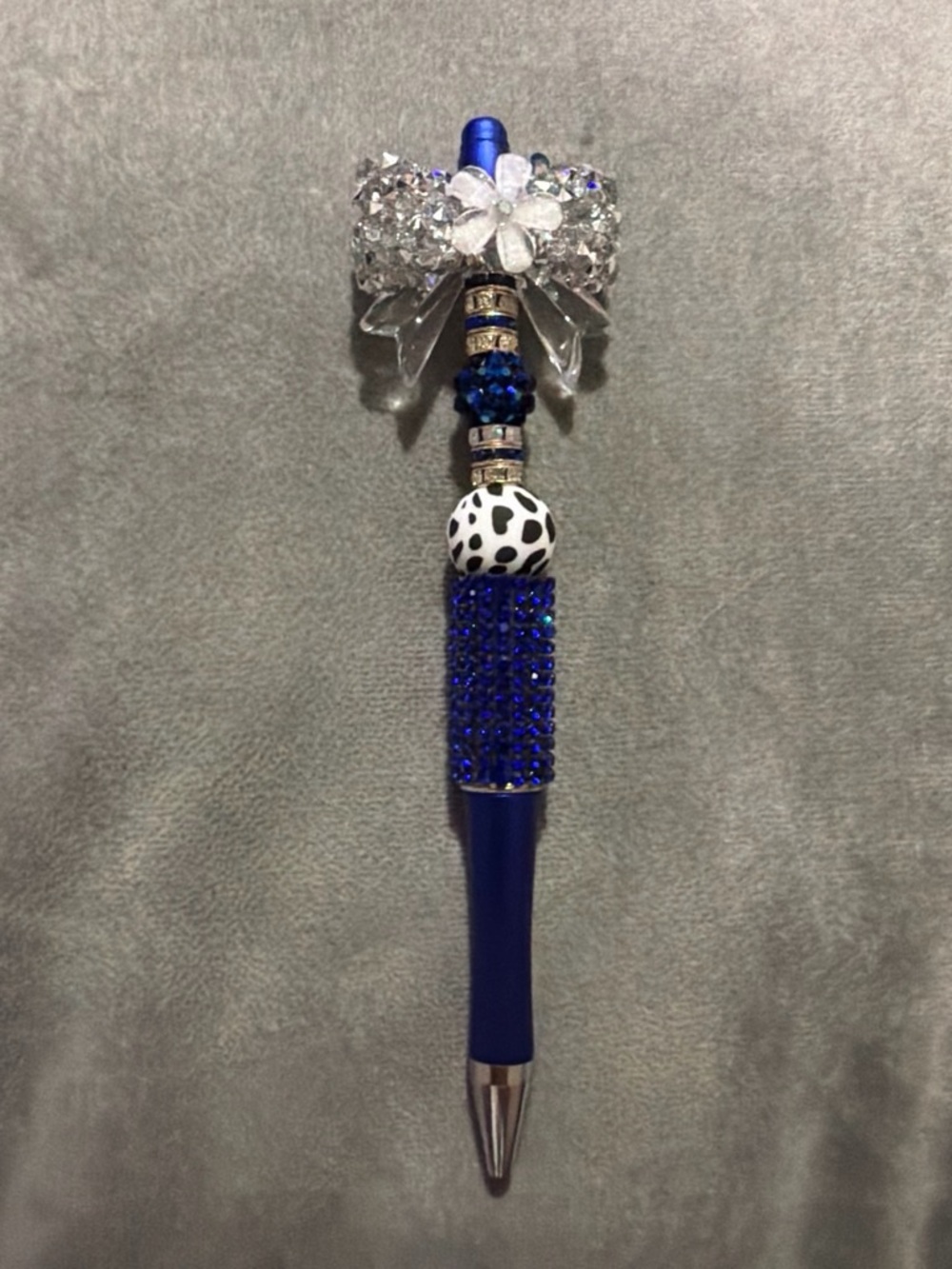 Blue Crystal Bow Decorative Ballpoint Pen - Unbranded